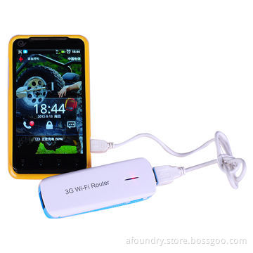 150Mbps 3G Router with 1,800mAh Battery Power Bank Function